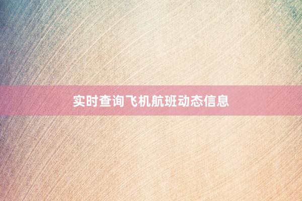 实时查询飞机航班动态信息